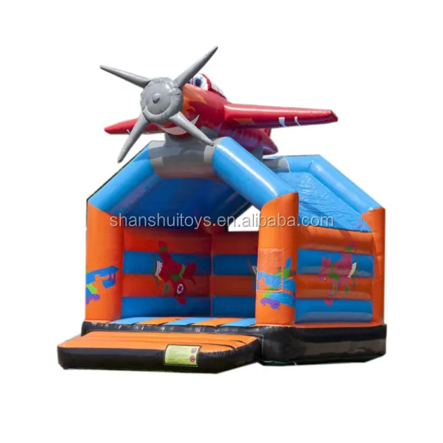 Customized inflatable airplane model bouncers durable kids bouncy castle