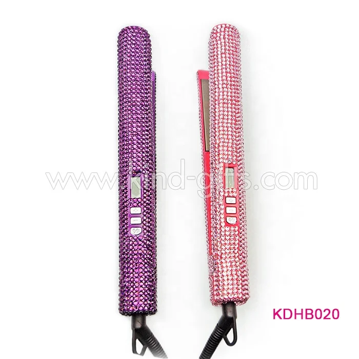 Crystal beaded hair straightener professional hair salon straightener iron