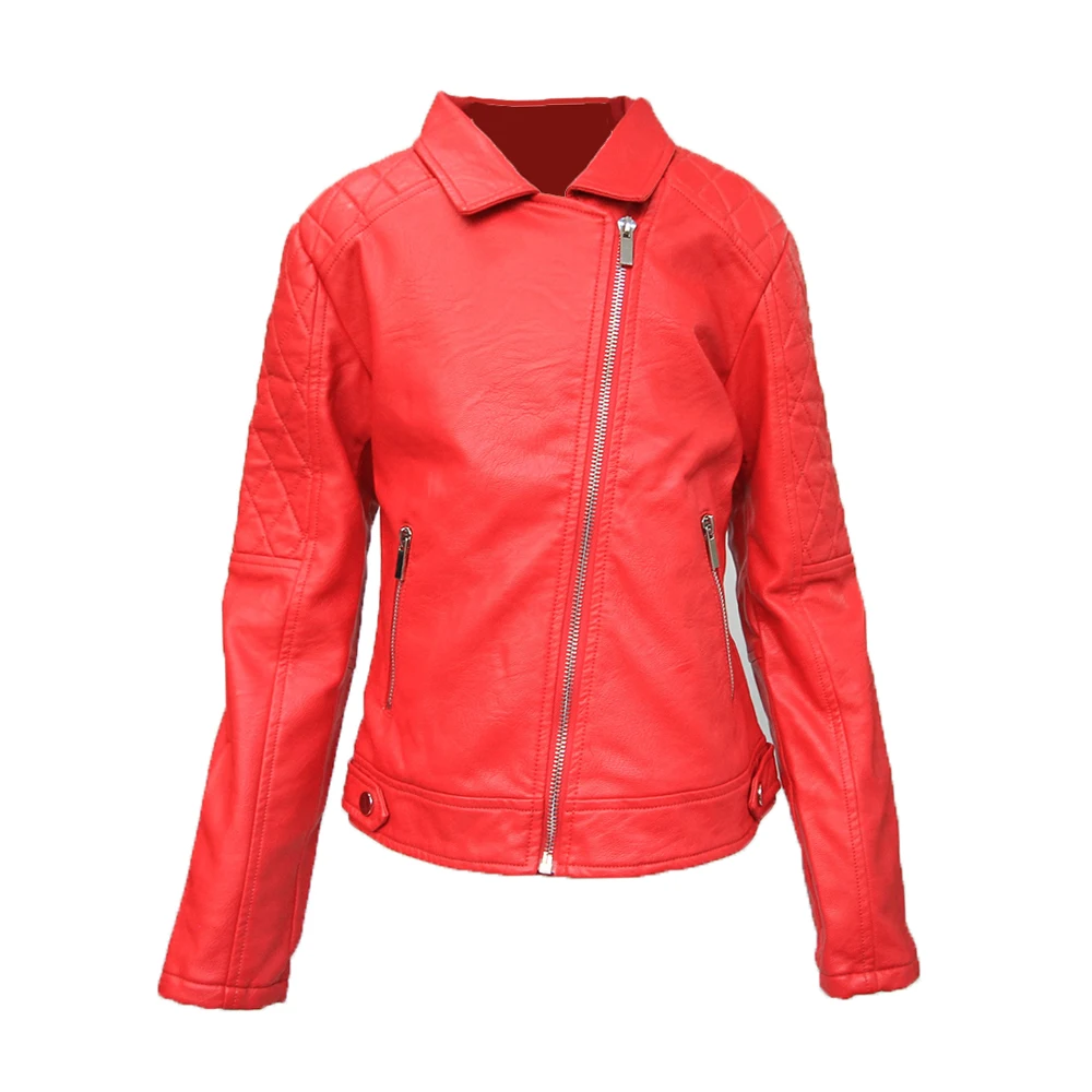 Для девочек женские новейшие разработки ПУ пальто Байкерская кожаная куртка