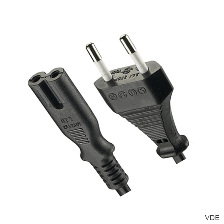 VDE CE евро ЕС Европейского 2 Pin Собранный Разъем AC Электрический провод удлинитель IEC C7 разъем штекер шнур питания