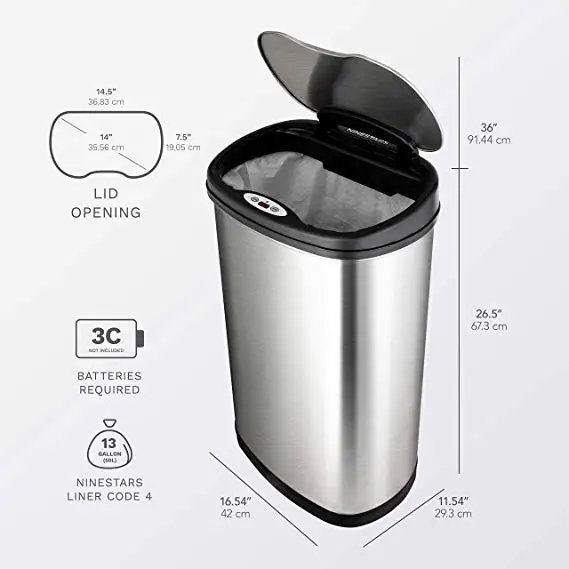 Recycle trash can wholesale 2 compartments automatic trash cans