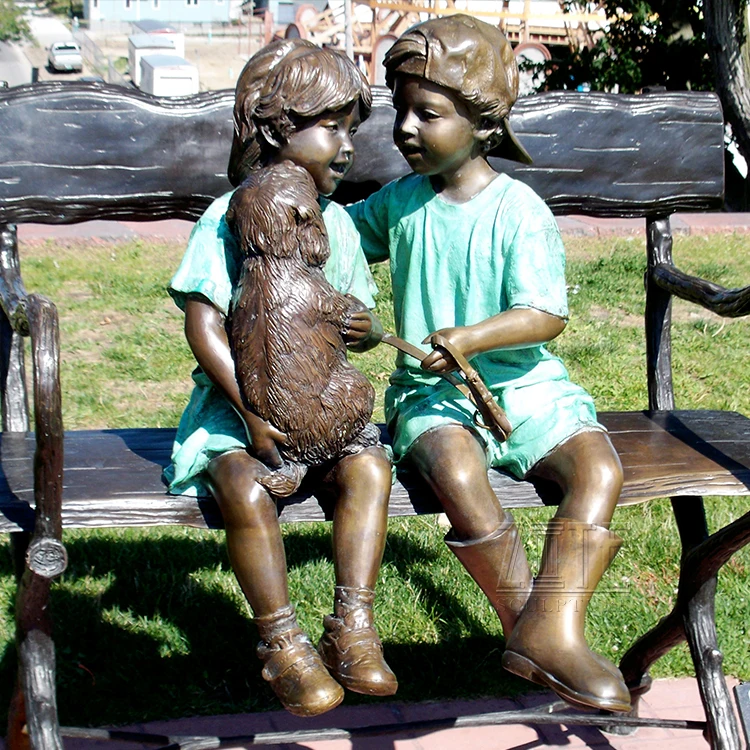 Popular Designs metal craft bronze children statue sculptures