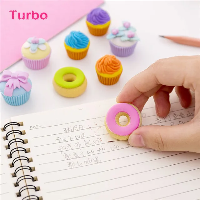 Wholesale Promotional School stationery accessories best quality colorful creative cute girl  3d shaped rubber erasers