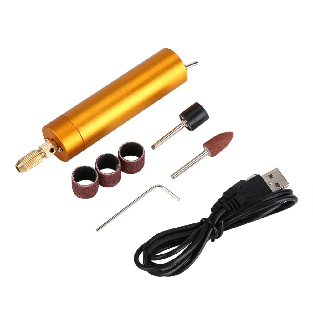 7pcs Set DC 5V USB Mini Electric Drill Grinder Hand Drill Rechargeable DIY Grinding Polishing Engraving Machine Tools Set Cut