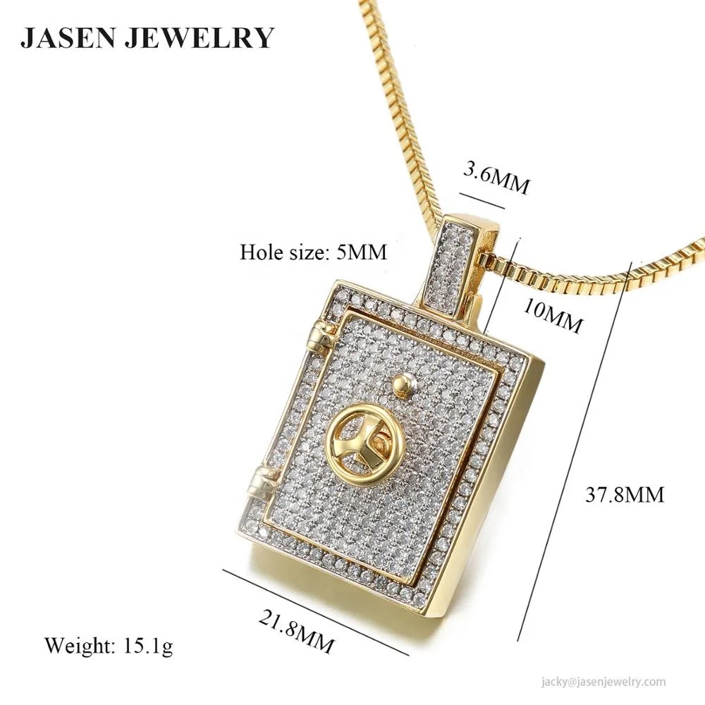 
Fashion jewelry pendants openable aaa cz rectangular necklaces pendant 