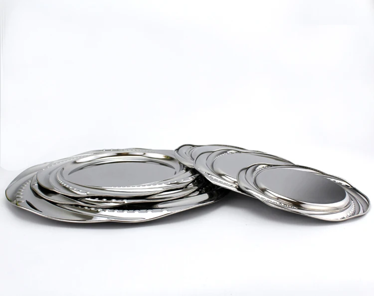 
Stainless steel 410 jade leaf pearl decoration plate/tray/dish 