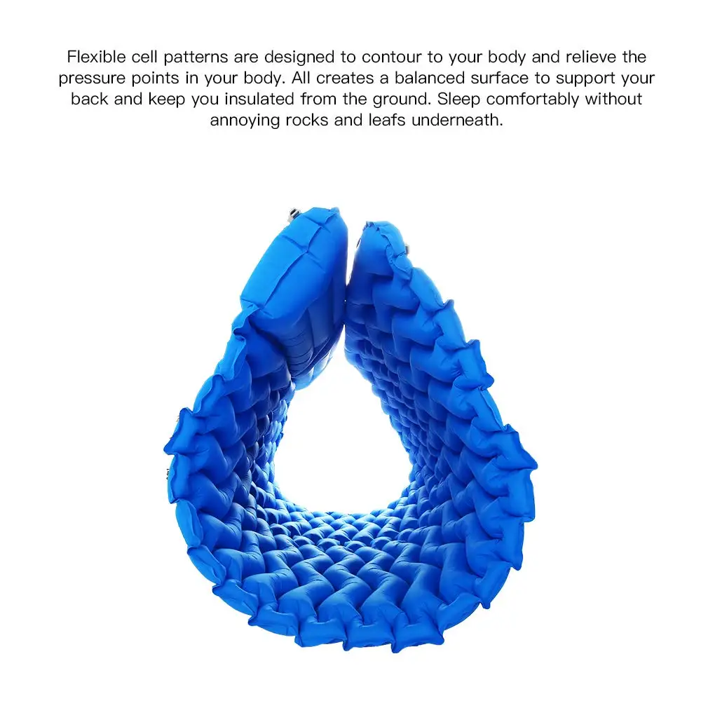 2 Person Outdoor Hiking Light Inflatable Double Camping Air Sleeping Pad Self-Inflating Mat