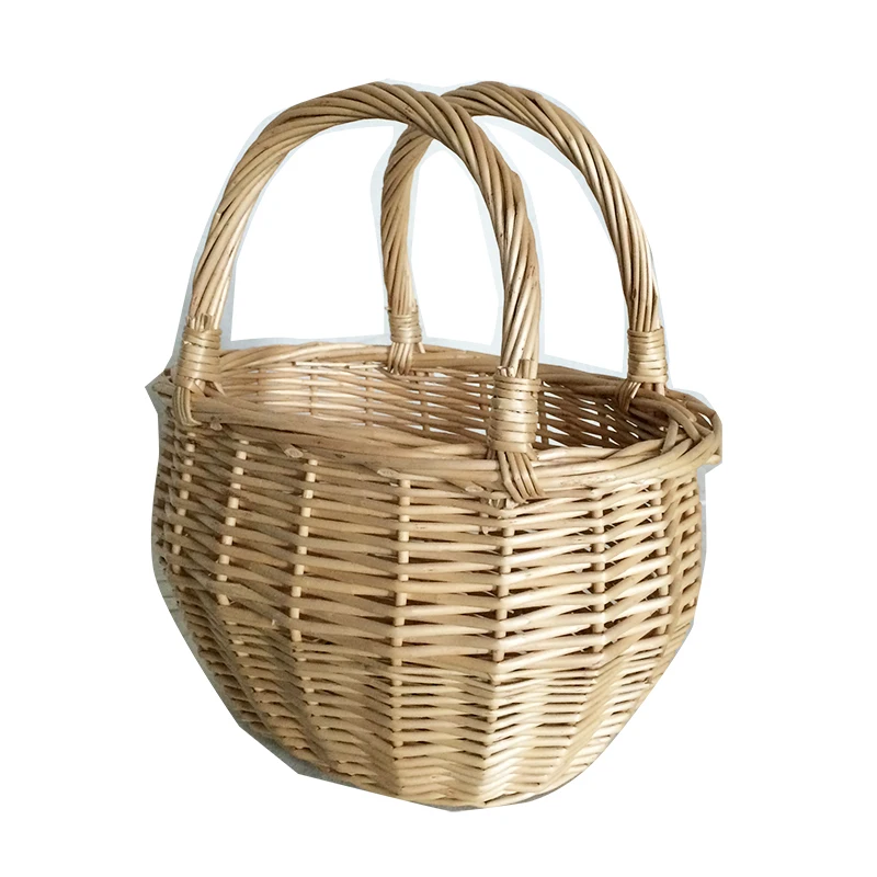 Handwoven Willow  Gift Basket With Handle For Wedding Garden Decoration