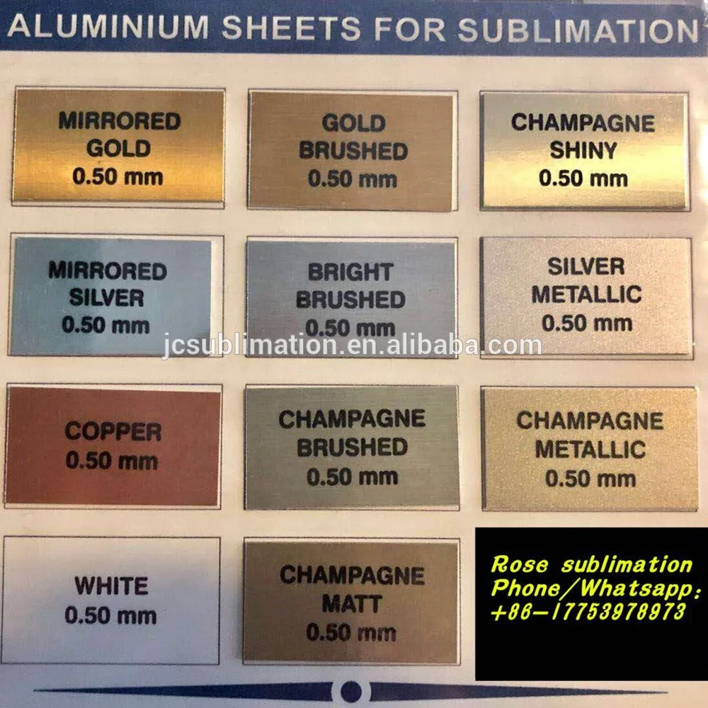 2019 years customized size sublimation metal aluminum sheet with back grey /white coating