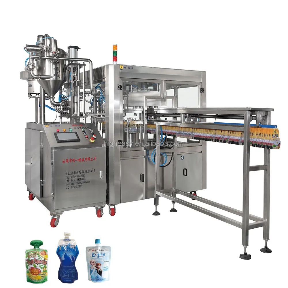 Factory price automatic sauce  mayonnaise  honey edible oil ketchup doypack with spout filling capping machine