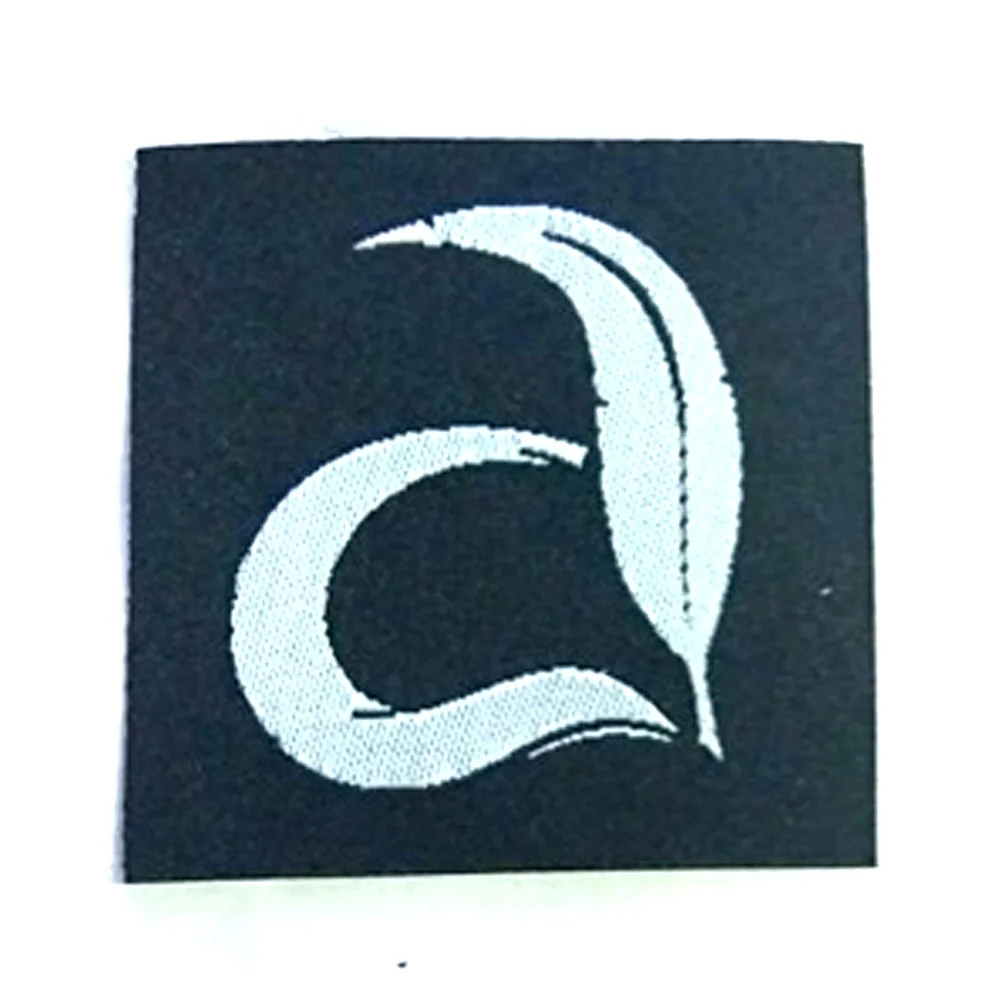 oem factory custom logo heat transfer double sided woven labels for clothing / woven label beanie hat / cap