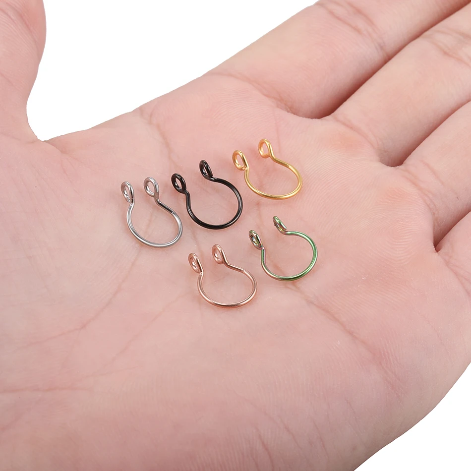 Septum Nose Ring 20g Hoop Nose Ring Gold Rose Gold Silver 8mm Non Pierced Clip Nose Ring Faux Body Piercing