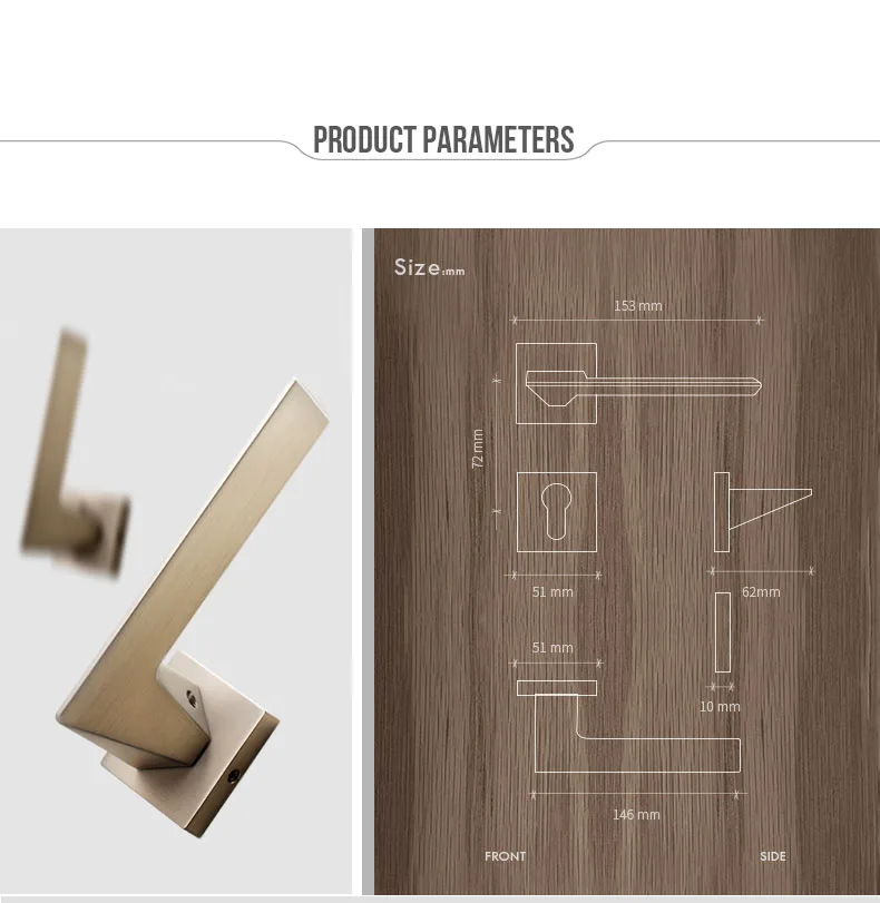 
Nordic zinc alloy split mute door handle lock set for indoor doors CL-0651 
