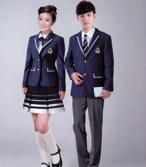 Viscose / Polyester High School university Uniform Dress Blazer jumper sweater badge school uniforms marnoon blazer