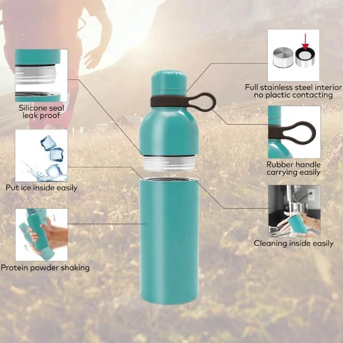 400 мл/550 мл/750 мл Съемная Бутылка Двойная Стенка из нержавеющей стали с вакуумной изоляцией бутылка для воды с ручкой