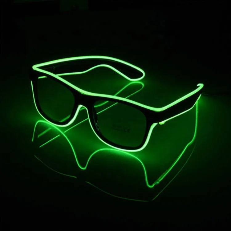 Fashion Concert Night Clubs Flashing Neon Glowing  In The Dark  EL Wire LED Party Glasses Sunglasses