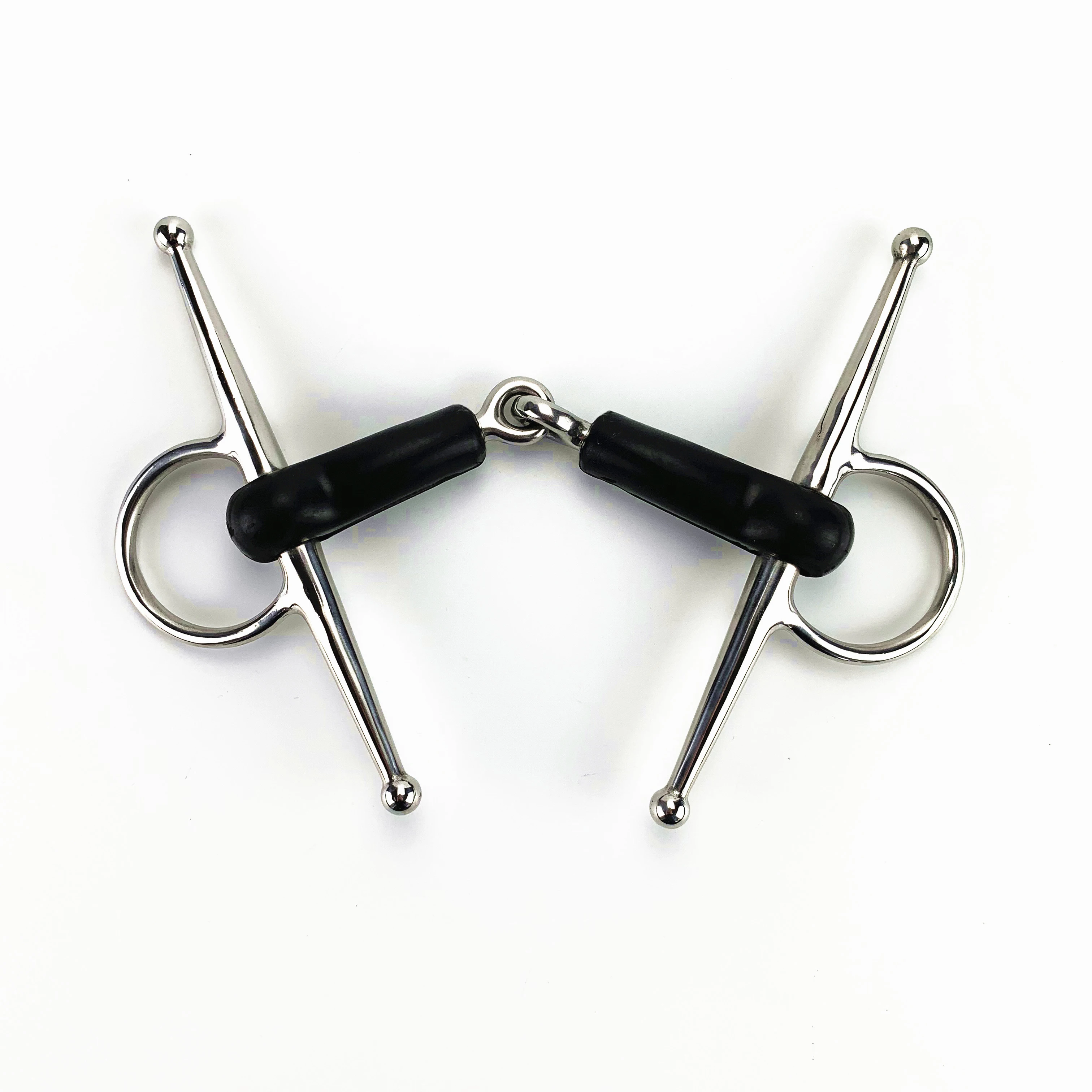 Rubber Covered Joint horse Mouth Of SS Full Cheek Horse Bit