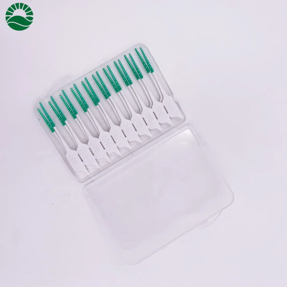 
New Disposable Interdental Brush Dental Floss Picks Ended Rubber Toothpick 