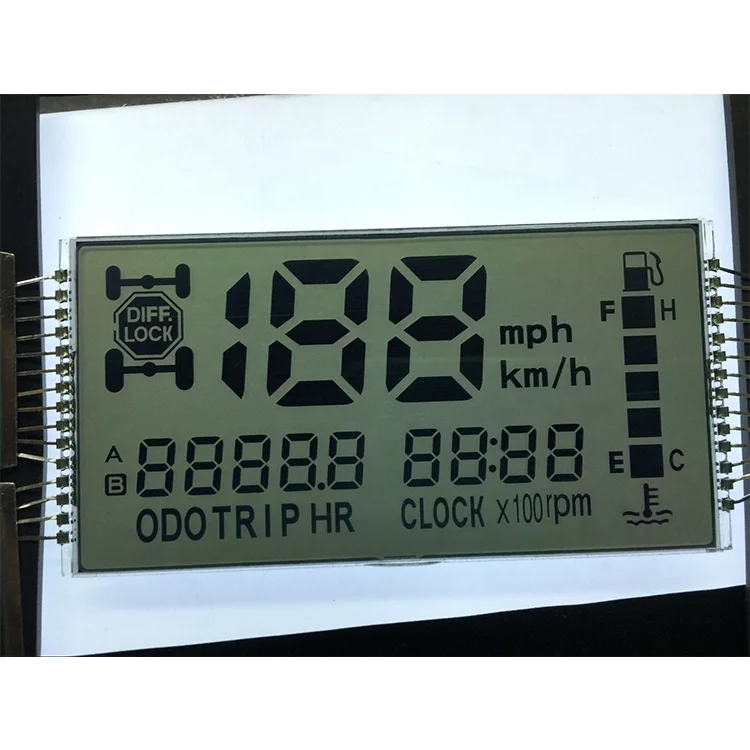 7 Segment LCD Display TN Positive Semi - transmission Ultra - wide Vehicle LCD Display