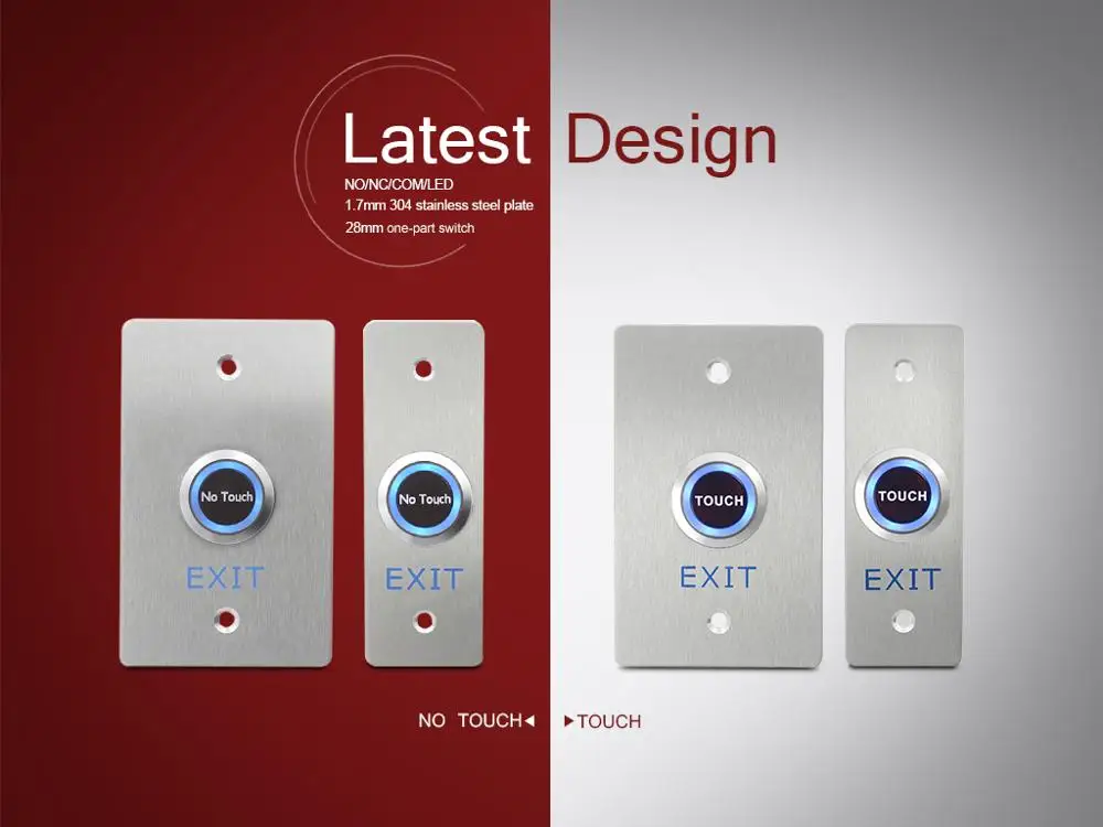 Высококачественная система контроля доступа, нажимная кнопка двери к выходу и ИК Беспроводная ручная сенсорная кнопка выхода с совместимой системой ZK