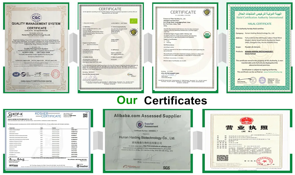 USDA Organic Pure Monk Fruit Extract Sweetener (One Ingredient)  Mogroside V25%  Mogroside V50%