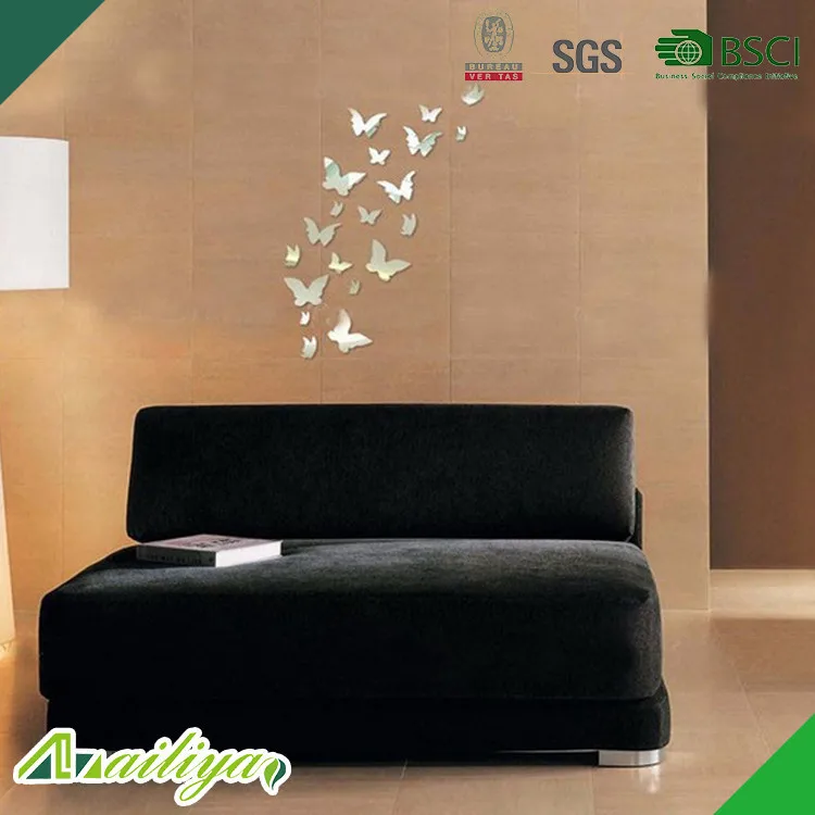 Уникальный дизайн гостиная стены желтый прямоугольный A bric зеркало стикер