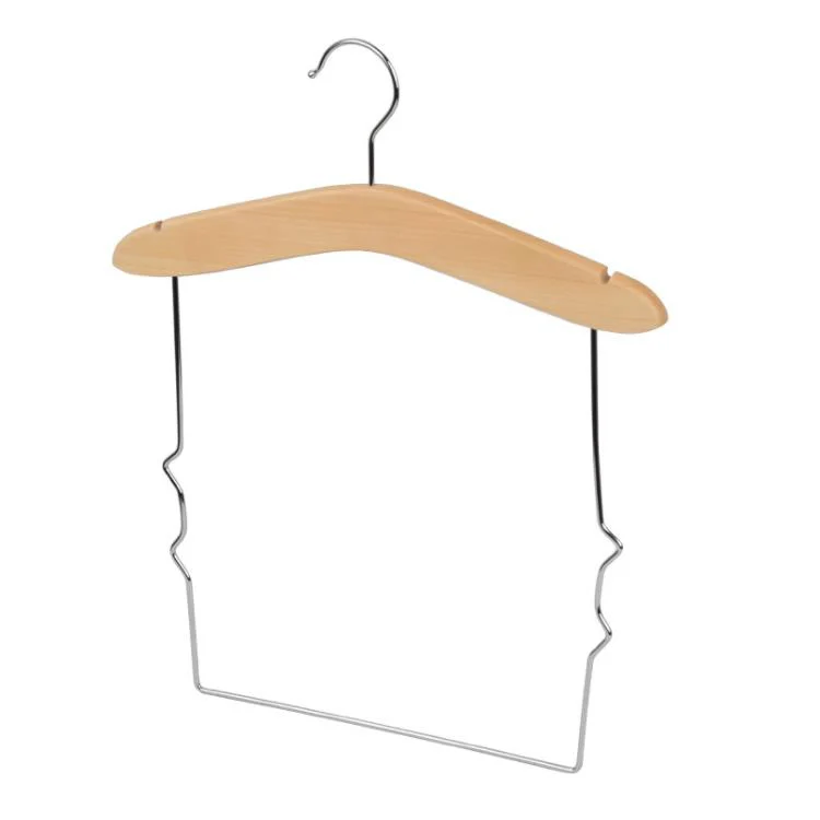 Wholesale high quality printed logo new style anti slip kids suit wood hanger