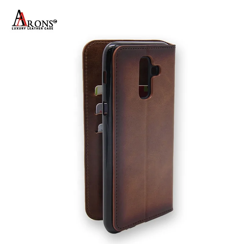 Фабрика питания противоударный градиент цвет пояса из натуральной кожи флип чехол для телефона Galaxy A6 +/A6 плюс 2018