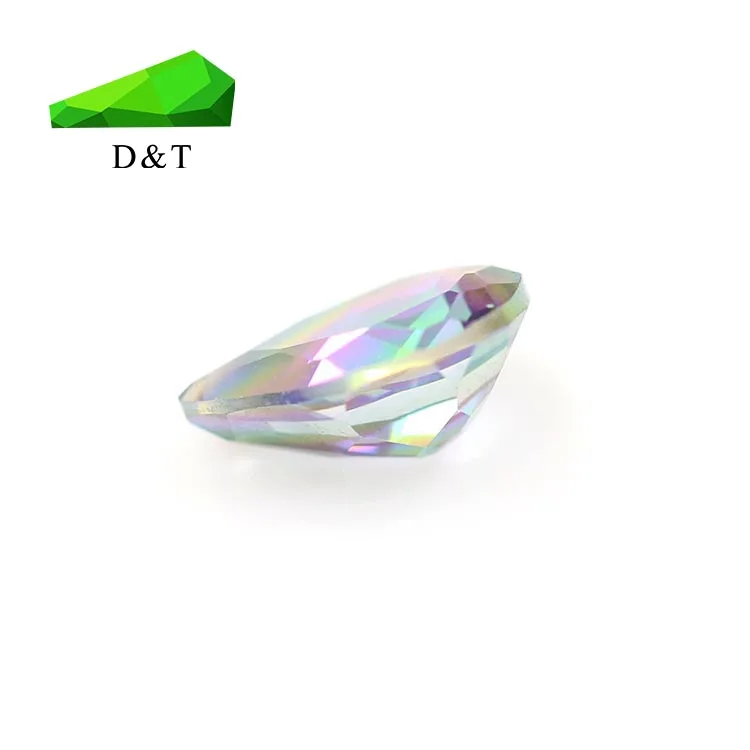 wholesale natural stone  mystic white topaz  pear cut loose gemstone for jewelry