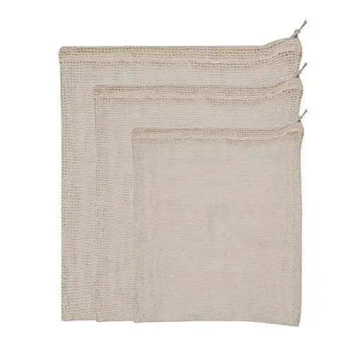 Reusable Produce Bags | Organic Cotton Mesh | Recyclable | Machine Washable | Tare Weight on Label | Double-Stitched Seams