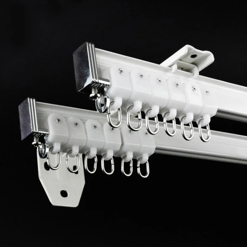 Motor Motorised Bendable Pvc Types American Curtain Rail Slides 90 Degree Silent Curtain Track