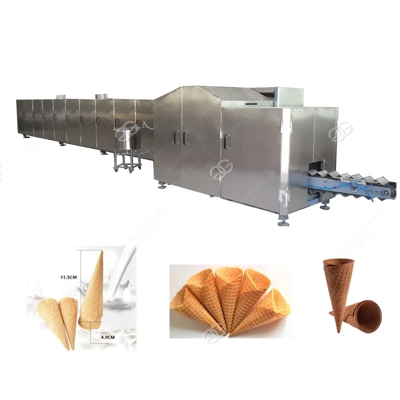 Large Capacity Automatic Making Rolled Sugar Icecream Gelato Cone Production Line Commercial Ice Cream Cone Machine For Sale