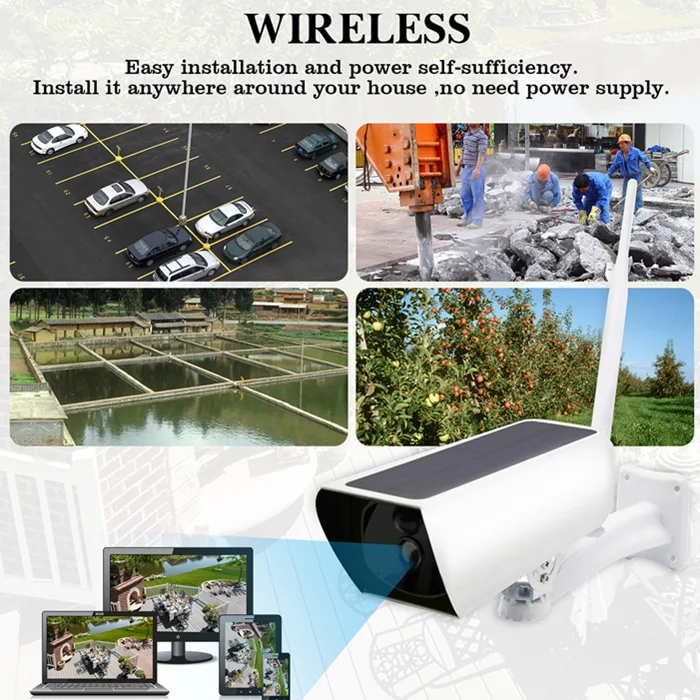 Беспроводная водонепроницаемая IP-камера Enxun 1080p на солнечной батарее с Wi-Fi