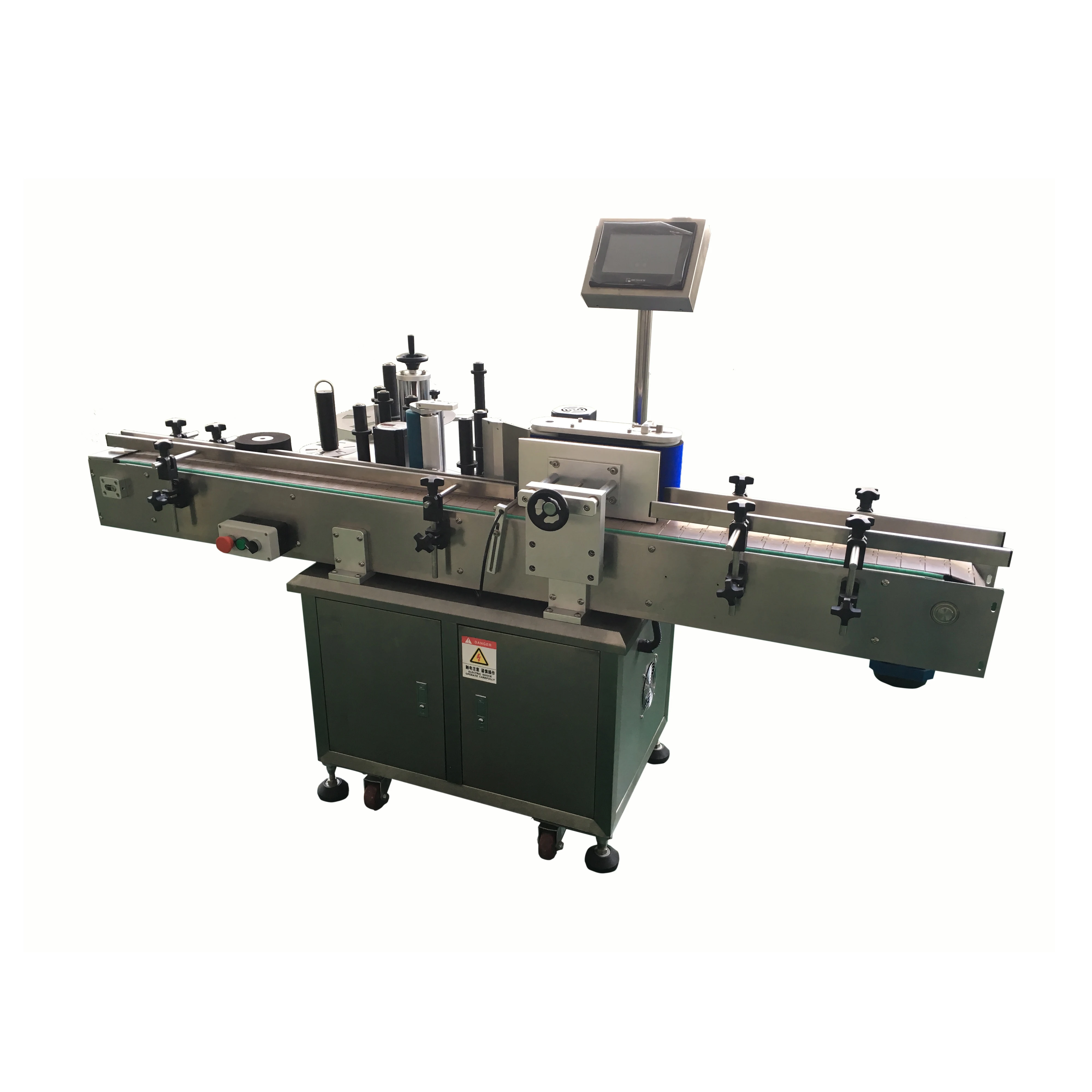 Automatic round bottle sticker labeling machine and fully wrap around labeler for cylindrical products