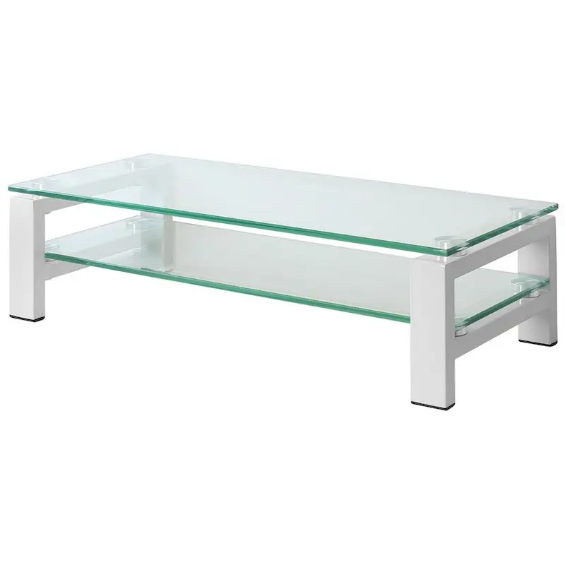 Wholesale Living Room Furniture Black Tempered Glass Top Wood Coffee glass side table