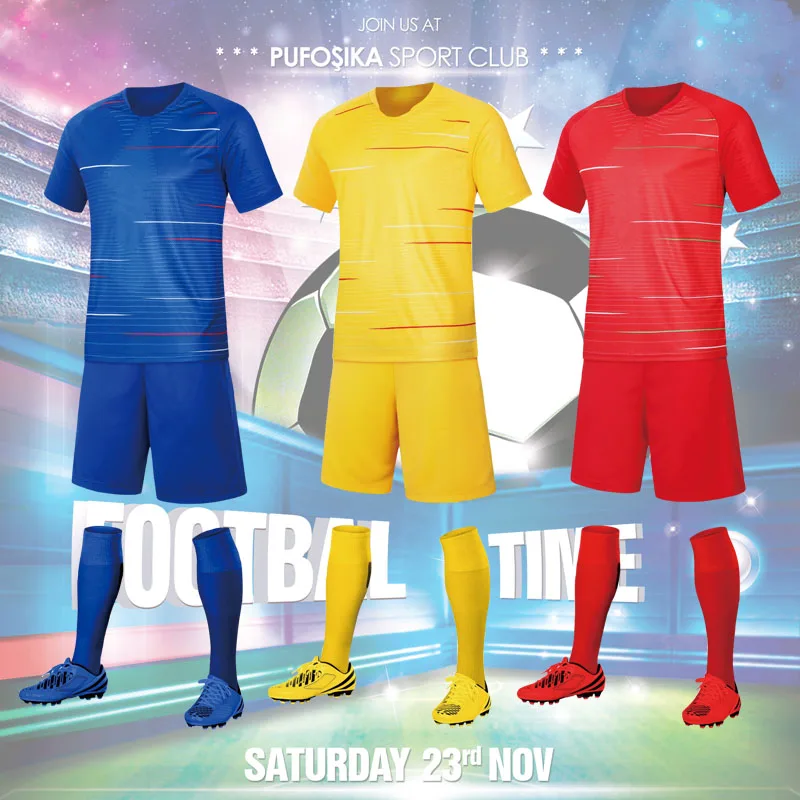 Футбольная Джерси, оптовая продажа, молодежная синяя Футбольная форма, дешевая Футбольная форма для команд