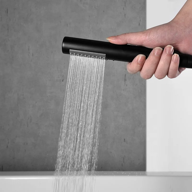 HIMARK modern bathroom floor mounted bath tap brass free standing tub faucet matte black freestanding bathtub faucets