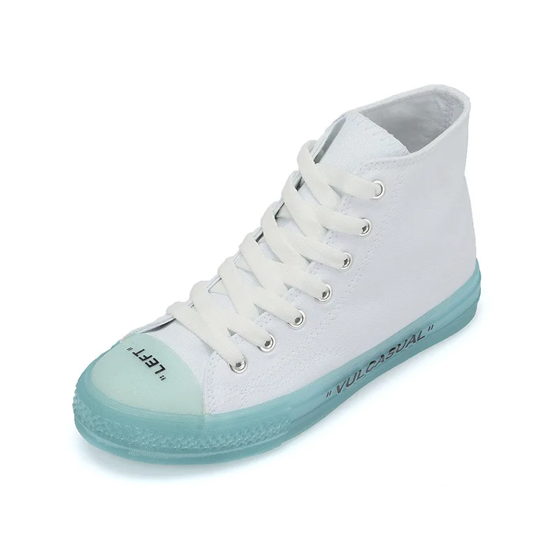 Transparent sole canvas shoes go well with ins casual shoes for students vulcanized shoes
