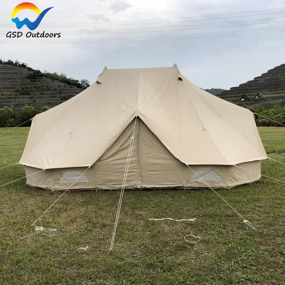 GSD Outdoors Glamping Yurt Luxury Tent Hotel Safari Tent Luxury Canvas Glamping Anti-Fire Canvas Bell safari Luxury Tent