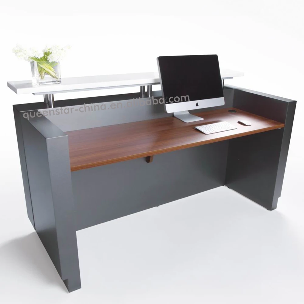 QS-RC01 Modern hotel reception desk white high gloss service desk service desk