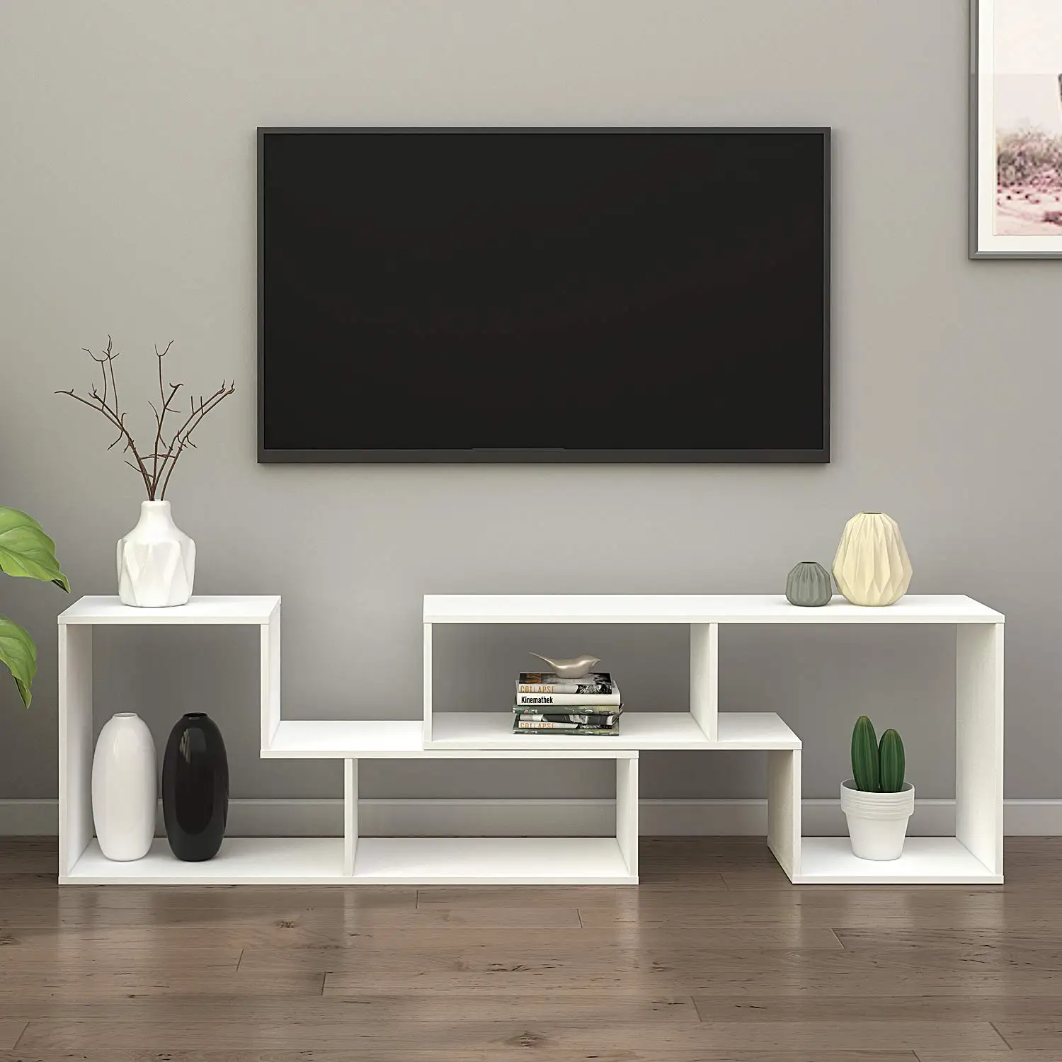 Entertainment Center Console  Bookshelf Versatile TV Stand for Living Rooms