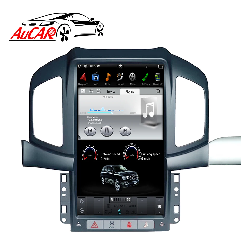 Автомобильный мультимедийный плеер AuCAR, автомагнитола на Android 9, с экраном 13,6 дюйма, стерео, видео, GPS-навигацией, DVD, для Chevrolet Captiva 2013-2017