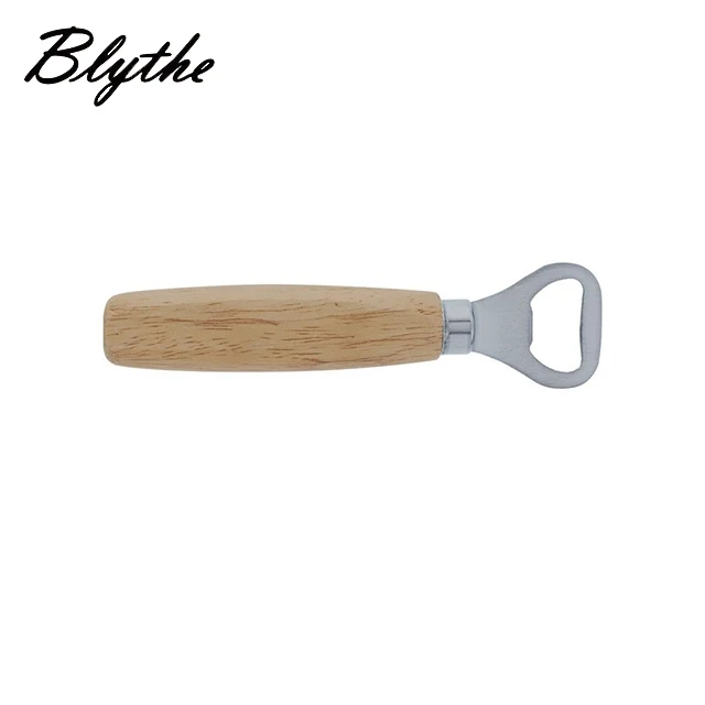 Factory Cheap Custom Laser Logo Stainless Steel Wooden Handle Bottle Opener