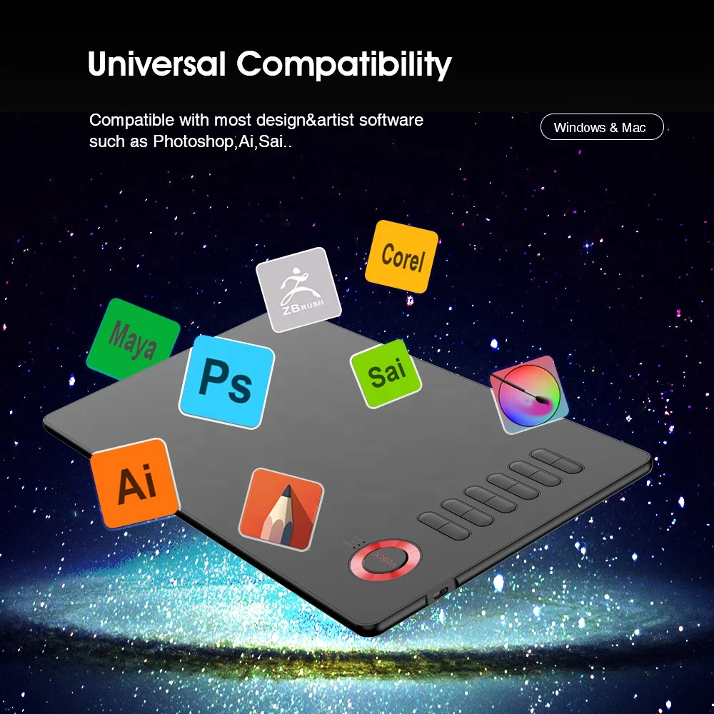 VEIKK A15 graphics tablet drawing software with express keys graphics tablet for 3d