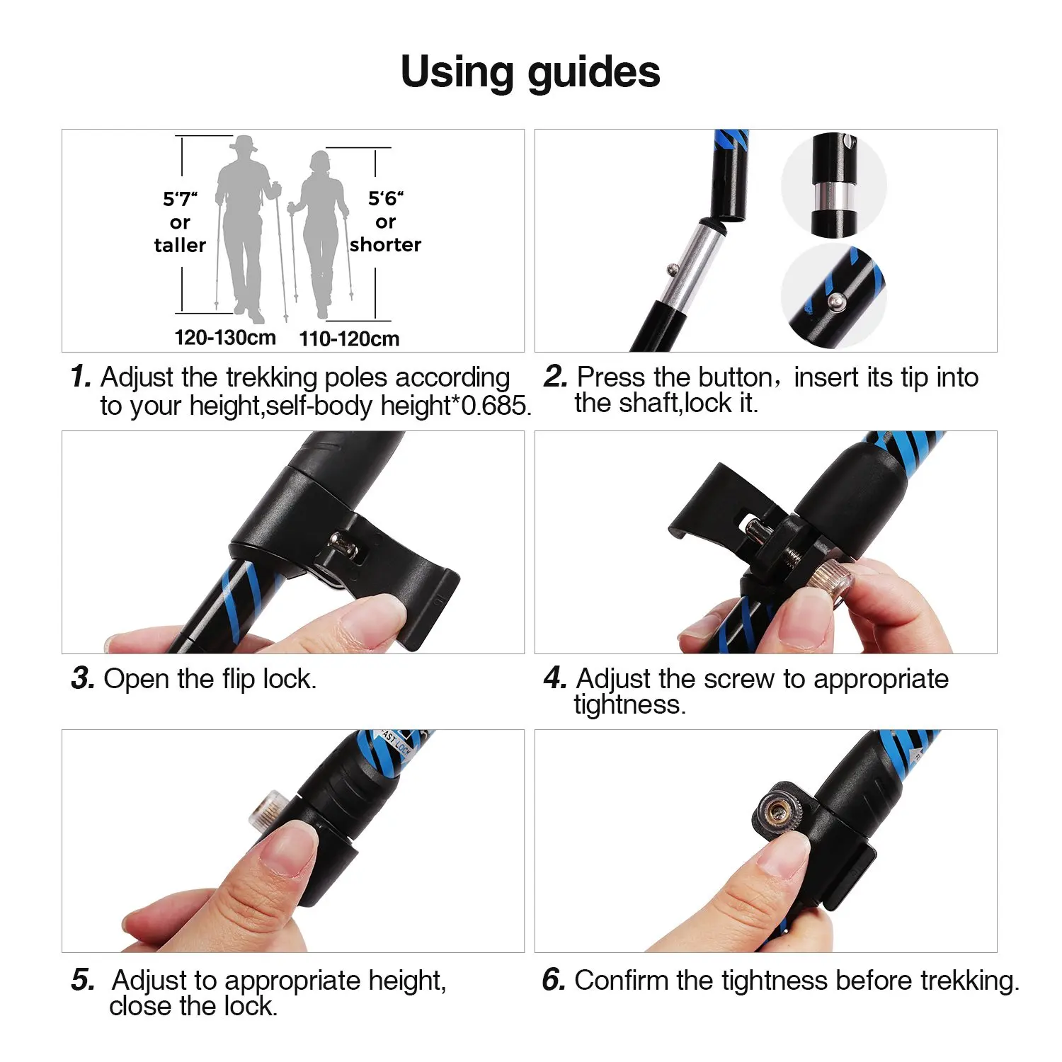 
Clamp Mechanism Carbon Fiber Duralumin 7075 Portable Folding Stool Walking Stick Alpenstock For Nordic Walking Trekking 