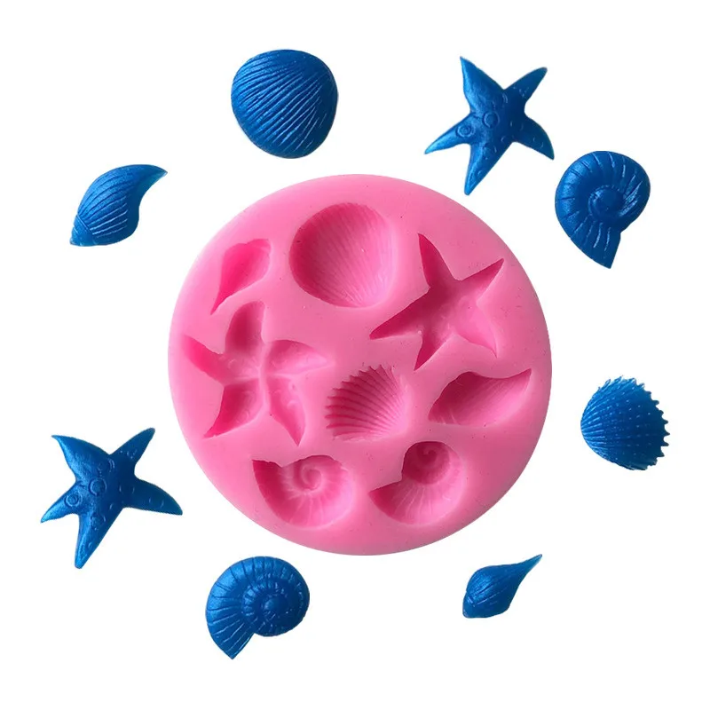 XGY-43 silicone chocolate mold with sea animal shape. silicone sugar lace mold, 3D Fondant Mermaid Tail Silicone Mold