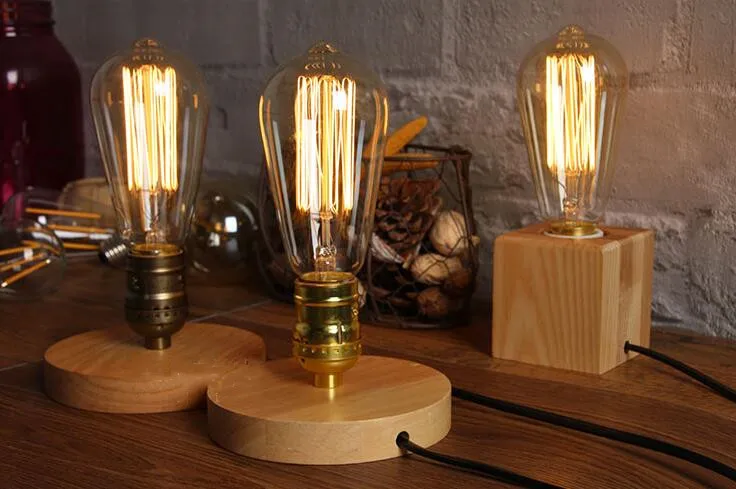 New design wood lamp vintage style wooden lamp ancient table lamp