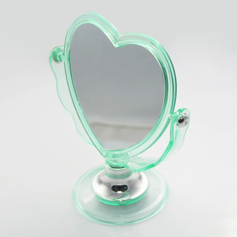 Two Sided Modern Dressing Table Mirrors Plastic Heart Shapes Table mirror