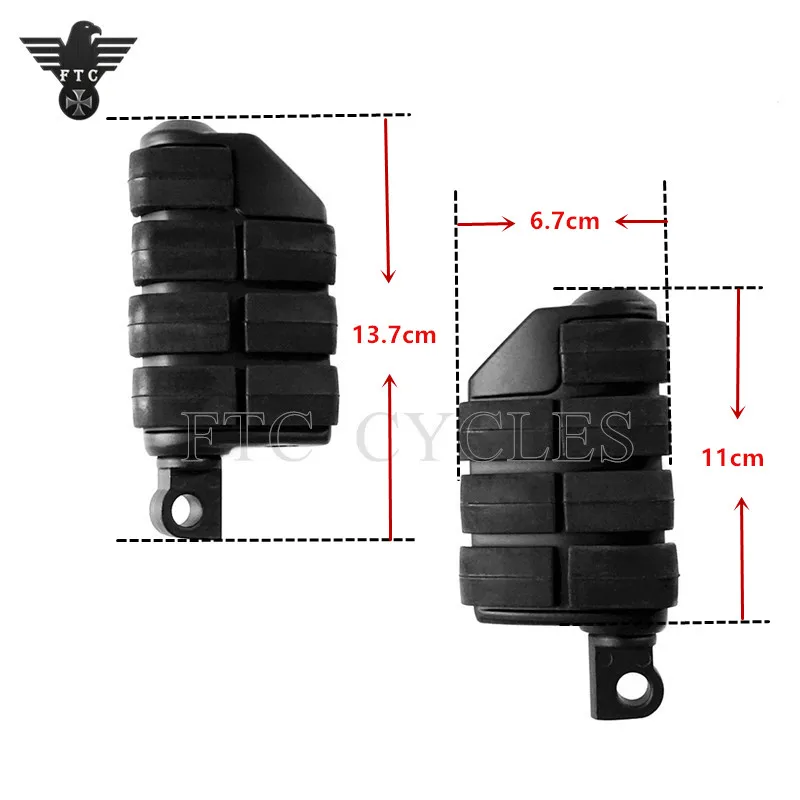 Aluminum Black Rubber Foot Pegs Foot Rest For Chopper Cafe Racer Touring Road King Footpeg
