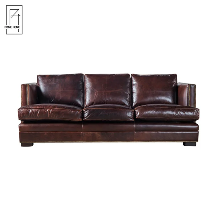 Поддержка настройки мебель для гостиной 3 сиденья кожаный диван, антикварный диван, итальянский диван